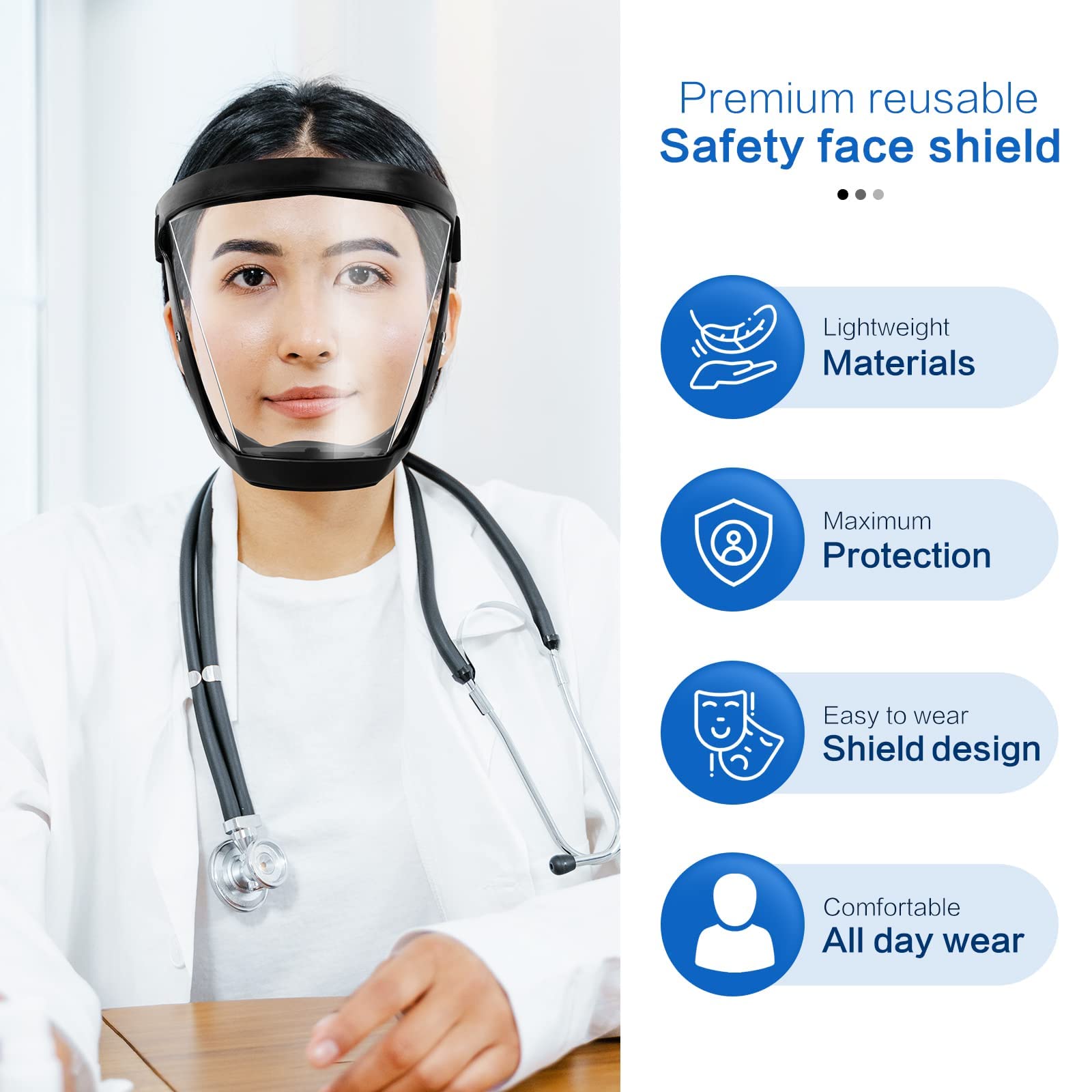 ShieldPro | Anti-condens gelaatsscherm – Volledig beschermend vizier voor werk, sport en dagelijks gebruik