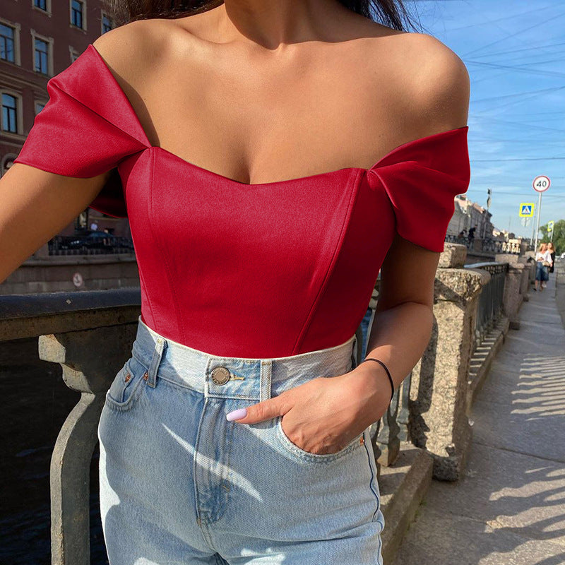 Lyanna | Off-shoulder top voor dames – Elegante, getailleerde korsetblouse