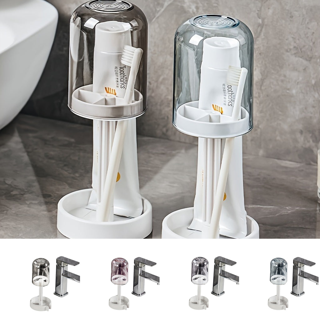 DentalDock | Tandenborstelhouder met beker en deksel – Badkamer organizer