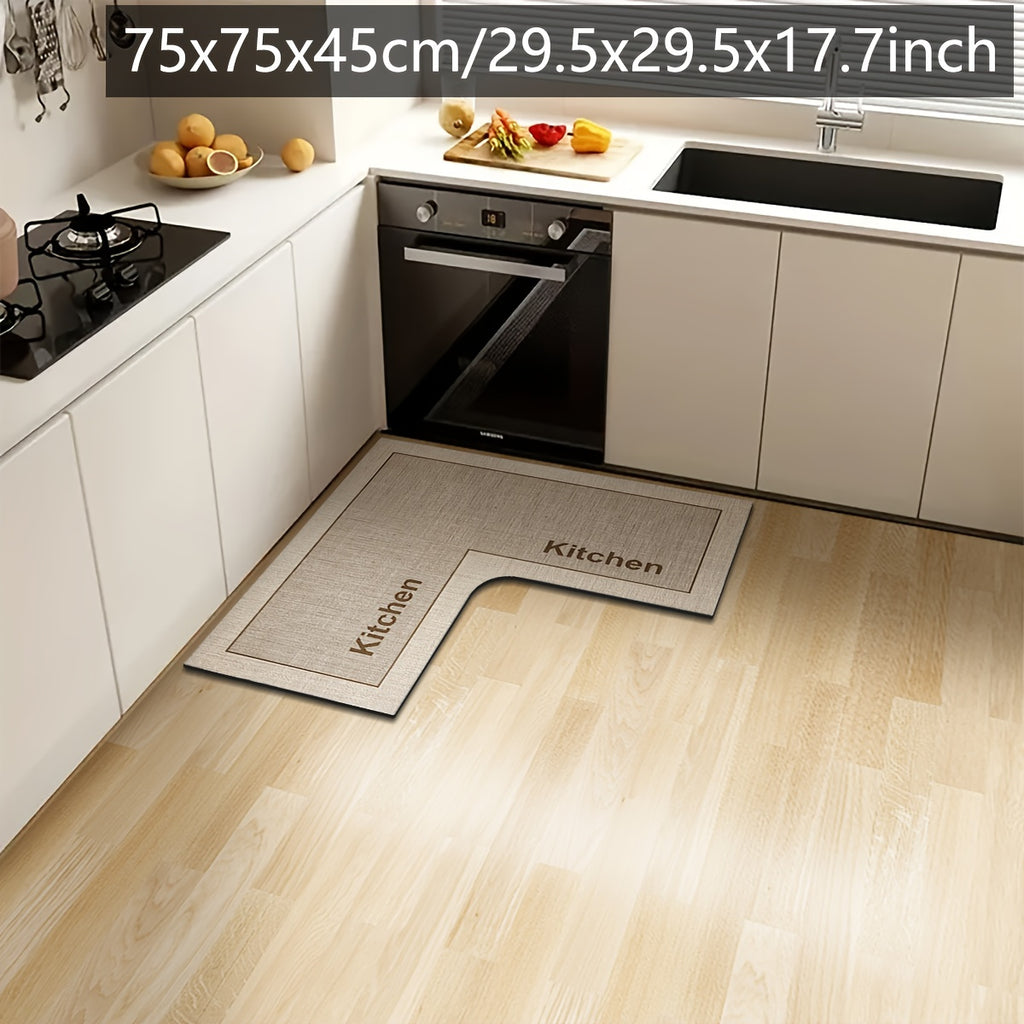 StepNook | Grote L-vormige keukenmat – antislip siliconen onderkant, vloerkleed voor eetkamer en hal