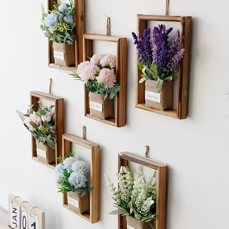 Botanique | 3D Bloemsierkunst - Houten frame met levensechte bloemstukken voor thuisdecoratie
