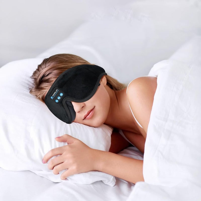 SleepTune | Bluetooth Muziek Slaapmasker – Zacht Geheugenschuim, Lichtdicht
