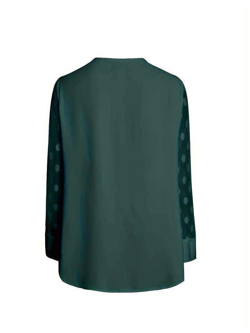 Jenia | Doorzichtige damesblouse – Chique, elegant shirt met lange mouwen van mesh