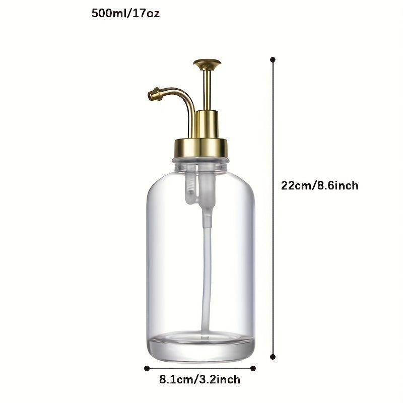 SyrupLux | 500 ml glazen koffiesiroopdispenser met pomp en trechter – Elegante koffie-, bar- en keukenflacon