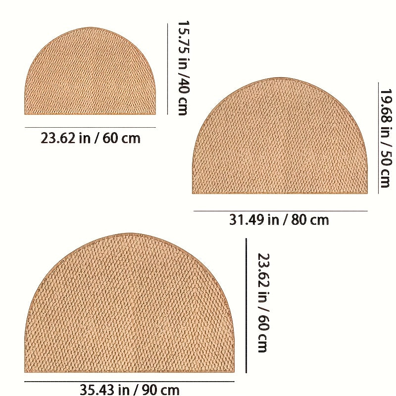 SabiStep | Wabi-Sabi Antislip Halfronde Badmat – Boho Stijl Vloerkleed, Huismat voor Binnen & Buite