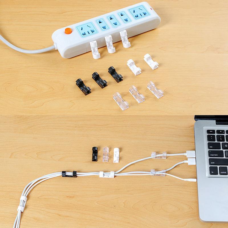 ClipTidy | Zelfklevende kabelklemmen - Organisator voor draadklemmen op bureau, aan de muur en in de auto
