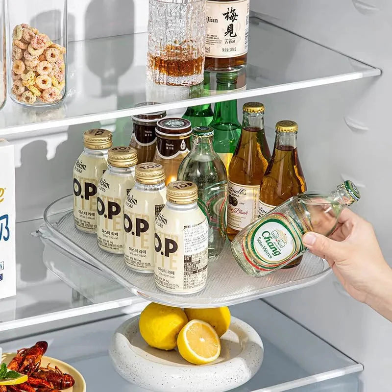 RotatoRack | Koelkastdraaiplateau-organizer – 360° draaibare opbergoplossing voor de koelkast