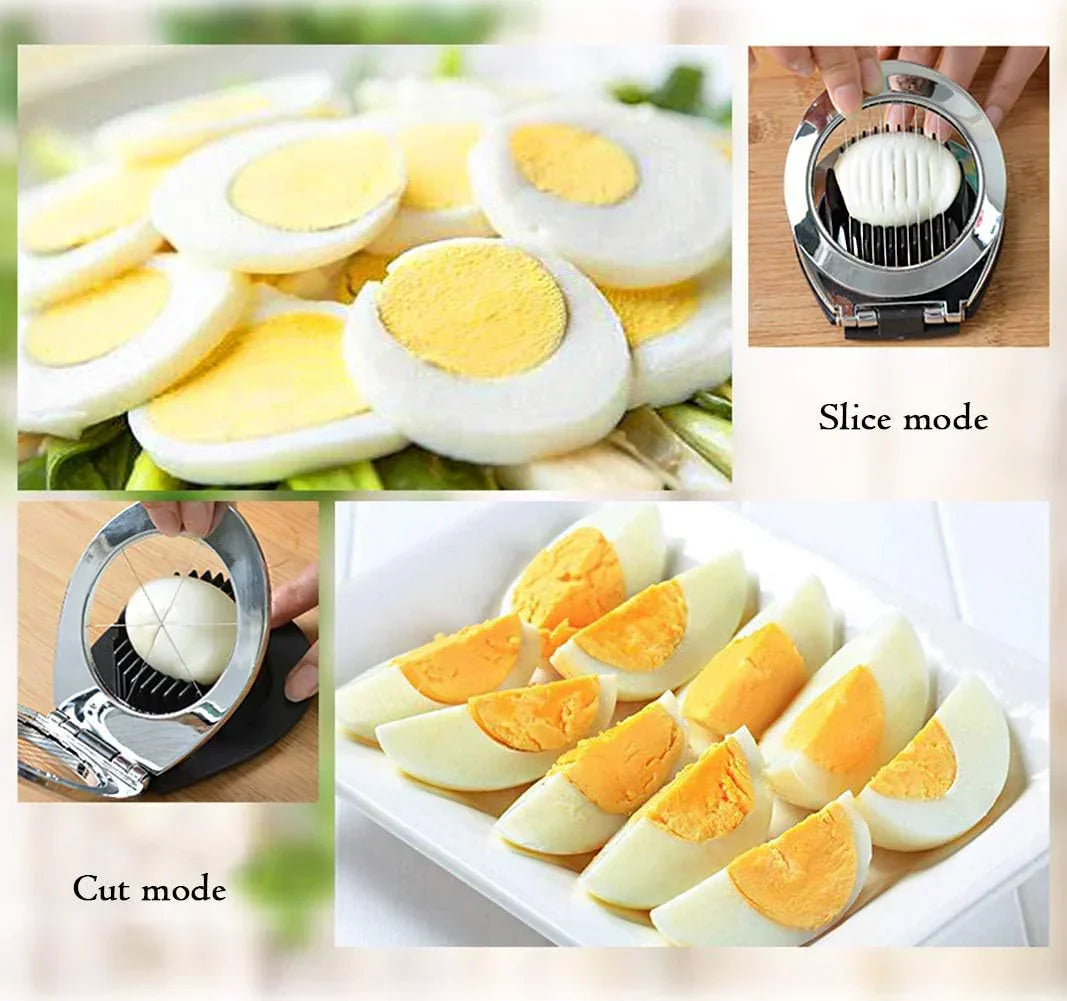 EggTrim | 3-in-1 roestvrijstalen eiersnijder – multifunctioneel keukengereedschap voor gekookte eieren
