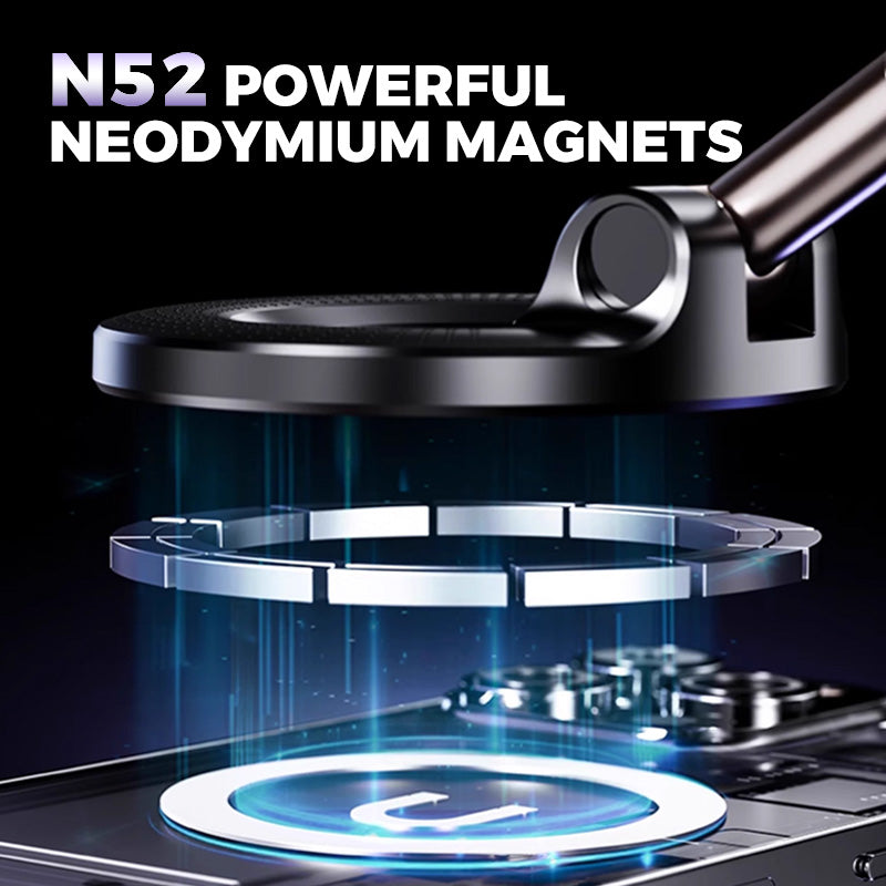 AutoMag | Opvouwbare magnetische autotelefoonhouder – verstelbaar, 360° draaibaar