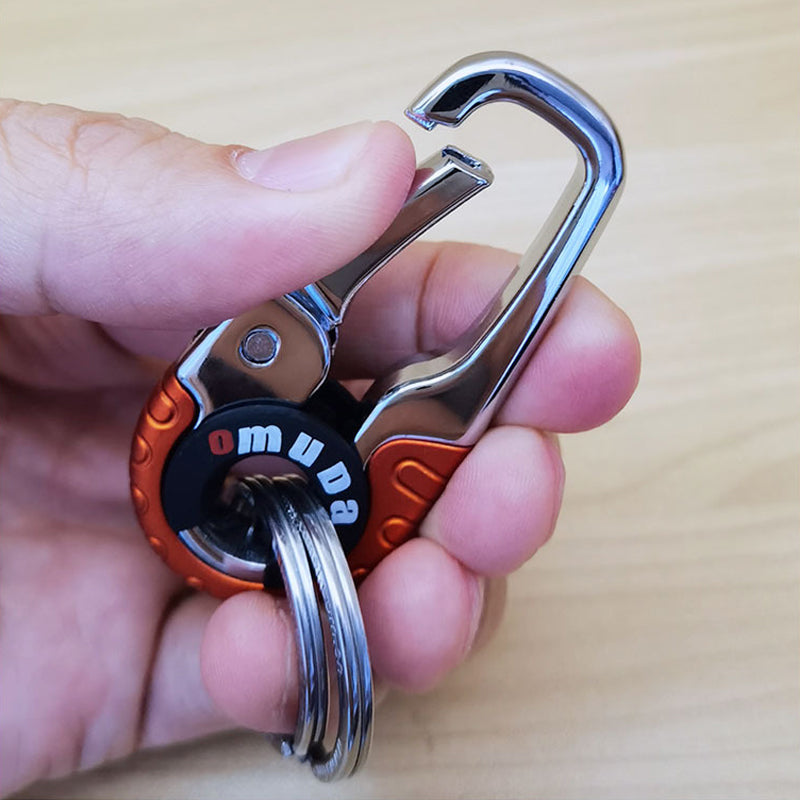 KeyMaster | Metalen karabijnhaak sleutelhanger - draagbare bergbeklimmen Clip met 2 ringen, Anti-Lost Outdoor EDC sleutelhouder
