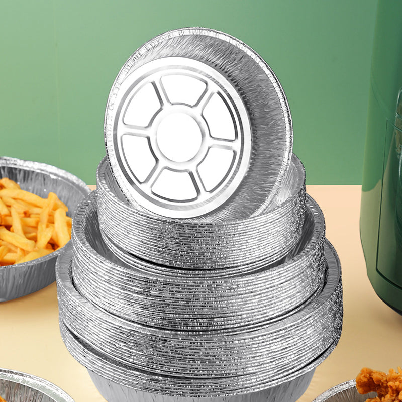CrispFoil | Ronde bakplaten van aluminiumfolie - wegwerp pannen van aluminiumfolie voor de friteuse, oven en magnetron