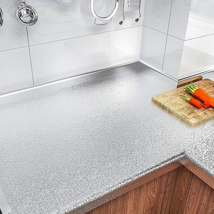 OilGuard | Zelfklevende aluminiumfolie keukenachterwand - oliebestendig, waterbestendig