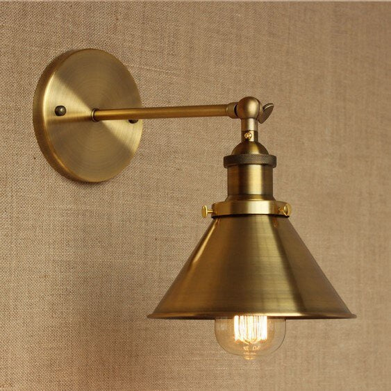 GlowForge | Vintage Wrought Iron Wall Light – Brass Finish, Industrial Design