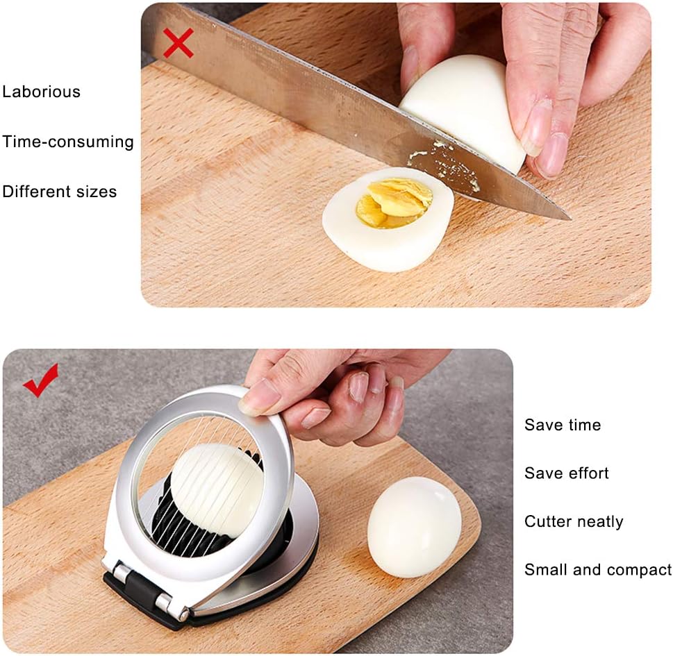EggTrim | 3-in-1 roestvrijstalen eiersnijder – multifunctioneel keukengereedschap voor gekookte eieren