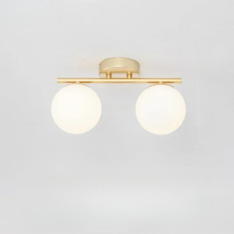 LumiSphere | LED glazen bol plafondlamp - Elegant Scandinavisch design, moderne witte hanglamp voor woonkamer, slaapkamer of keuken