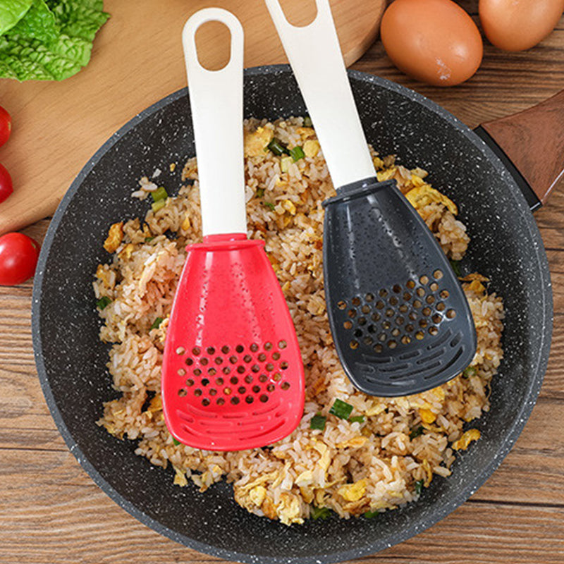 FlexSpoon | Alles-in-één keukenschep – roeren, pureren, uitlekken en persen, hittebestendig, gemakkelijk schoon te maken