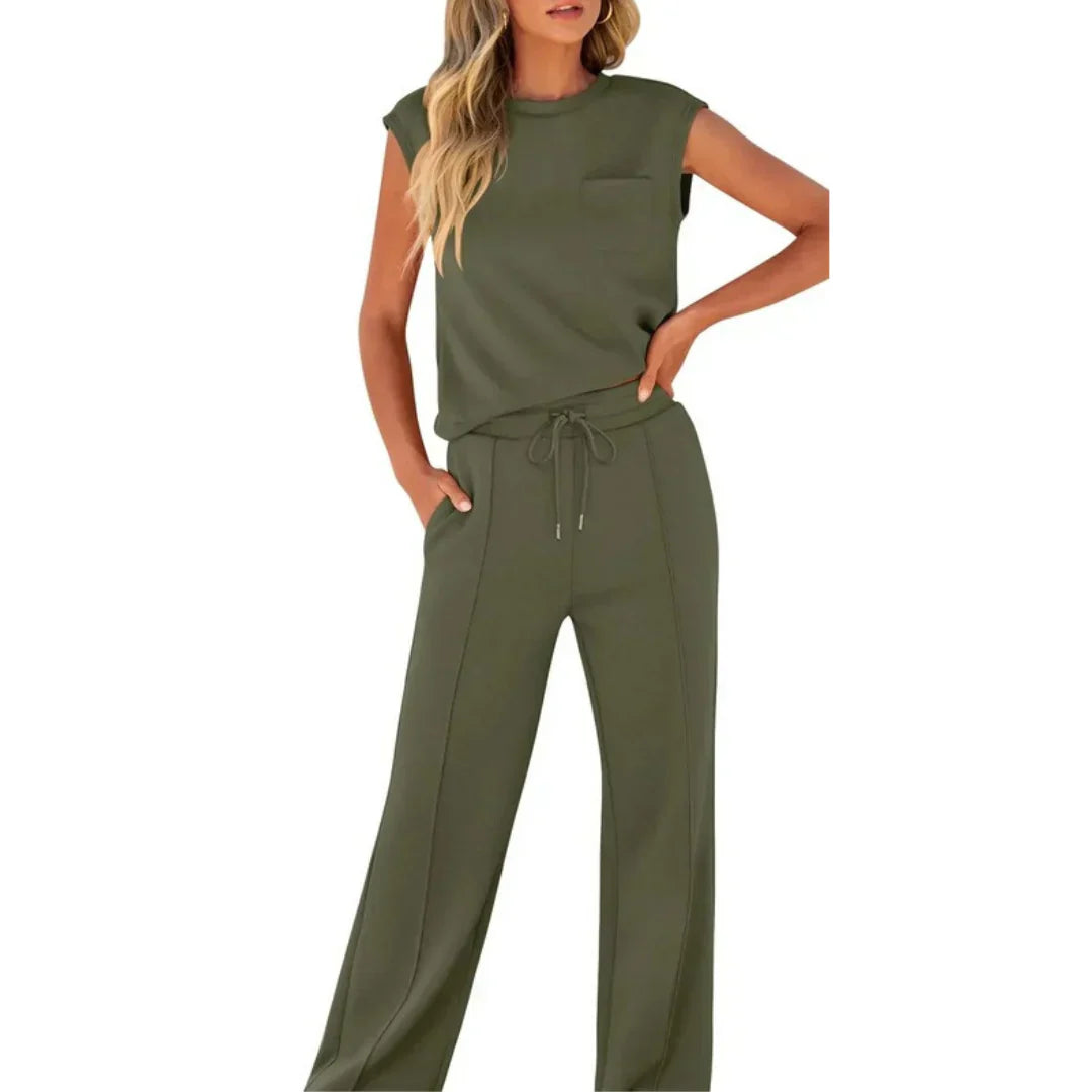 Fumi | Dames zachte zomerse loungewear set – 2-delige casual bijpassende set