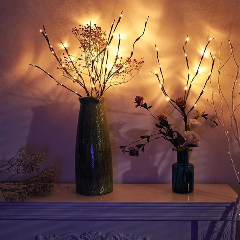 FlareTwigs | LED Decoratief Twijglampje - Takkenontwerp, Batterijgevoed voor Home Decor & Sfeerverlichting