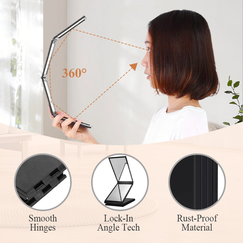 Reflexa | Compacte draagbare opvouwbare make-up- en kaptafelspiegel – verstelbare standaard