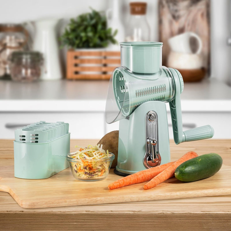 ChopEase | 5-in-1 Voedselhakker – Handmatige Groente- & Fruitmolen, Kaasrasp, Handheld Keukensnijder
