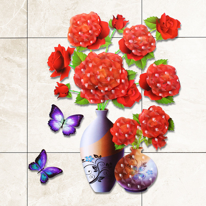 PetalNest | 3D-muurstickers met bloemenvaas en vlinders