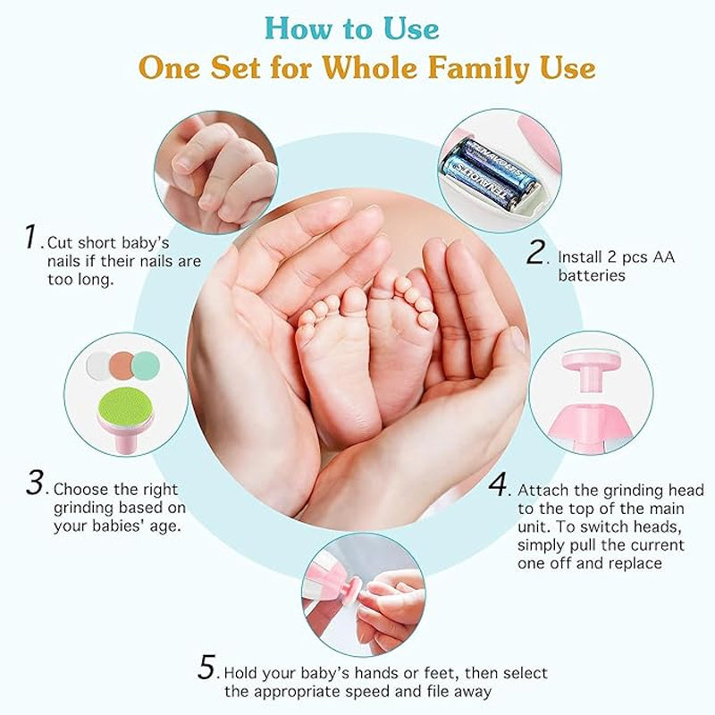 PolishPal | Baby Electric Nail Polisher – Veilige en stille nagelknipper voor pasgeborenen