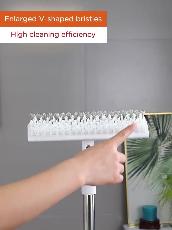 EdgeClean | Dubbelzijdige vloerschrobber met V-vormige kop – stijve borstelharen voor grondige reiniging