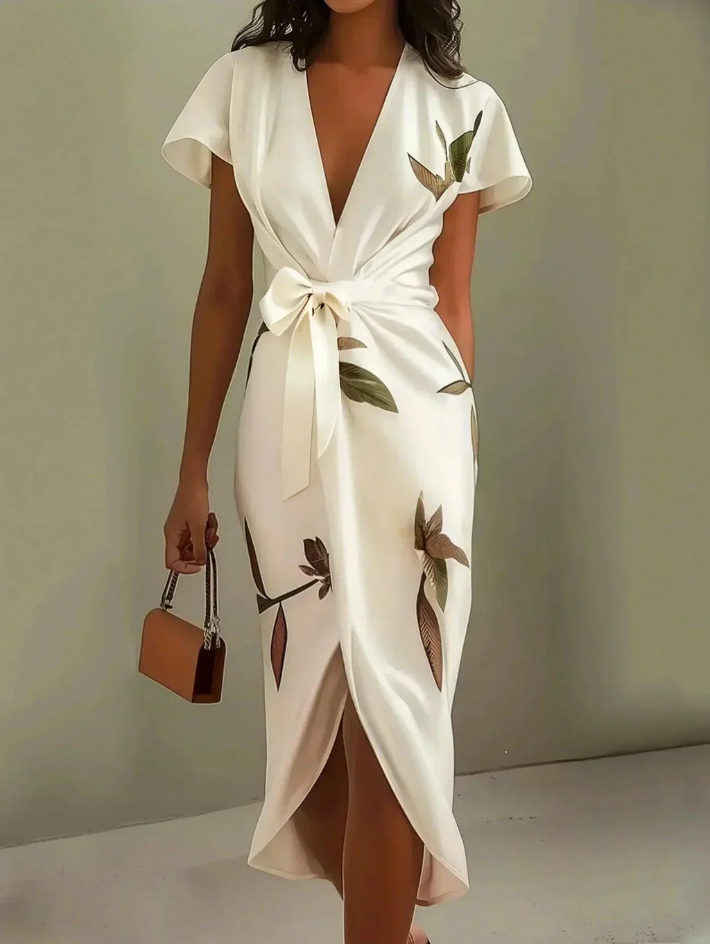 Girel | Luxe wikkeljurk voor dames – elegante bloemen maxi-jurk