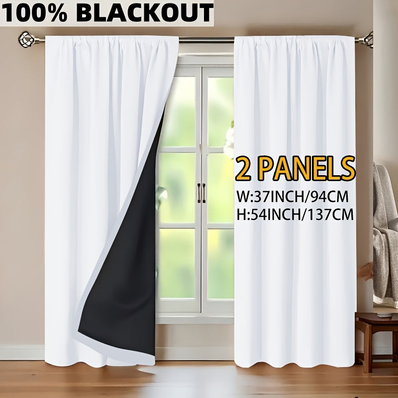 EclipseCurt | 2 stuks verduisteringsgordijnen, 100% lichtwerend, thermisch geïsoleerd