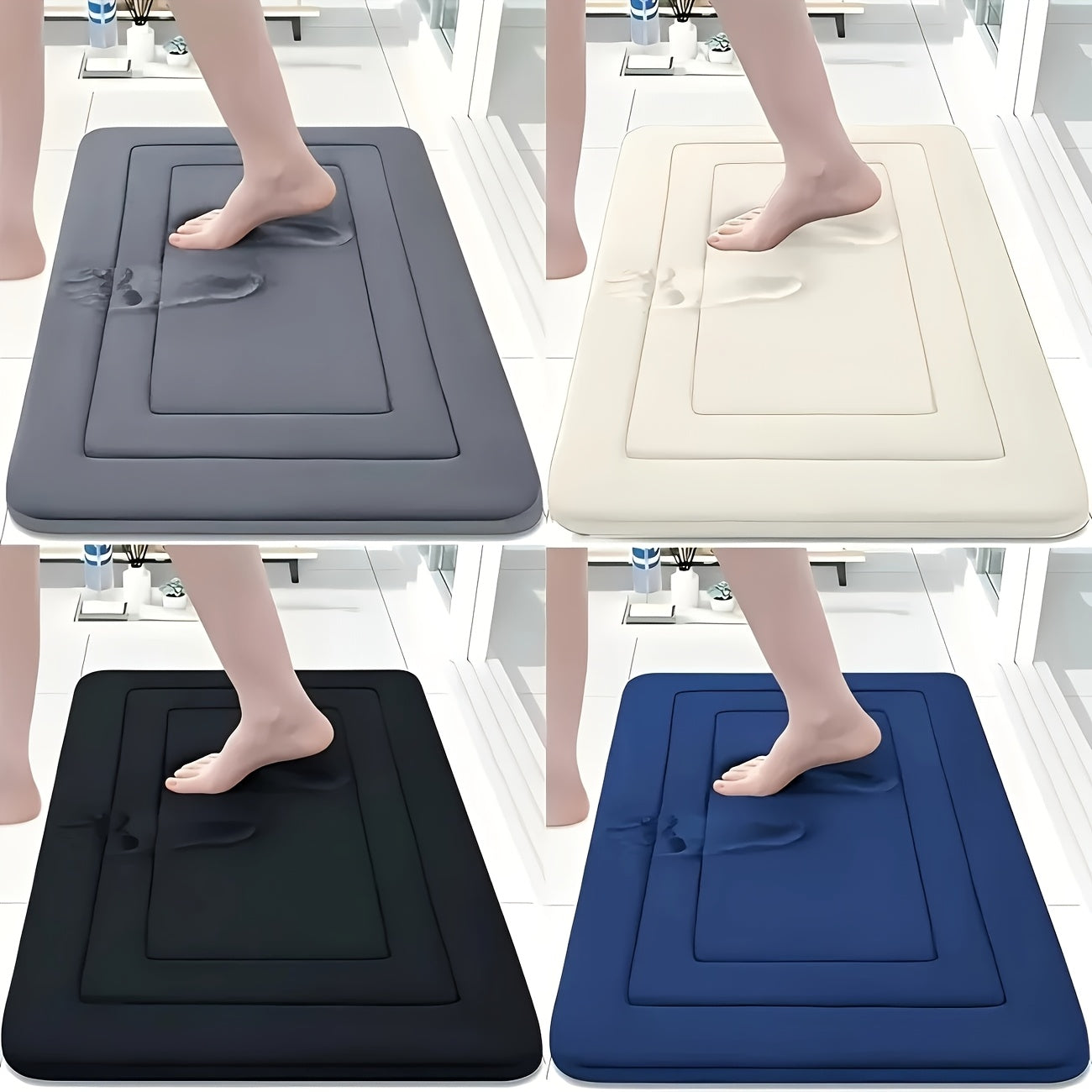 PlushStep | Vintage koraalkleurige fleece badmat – absorberend, antislip, zacht tapijt voor keuken en badkamer