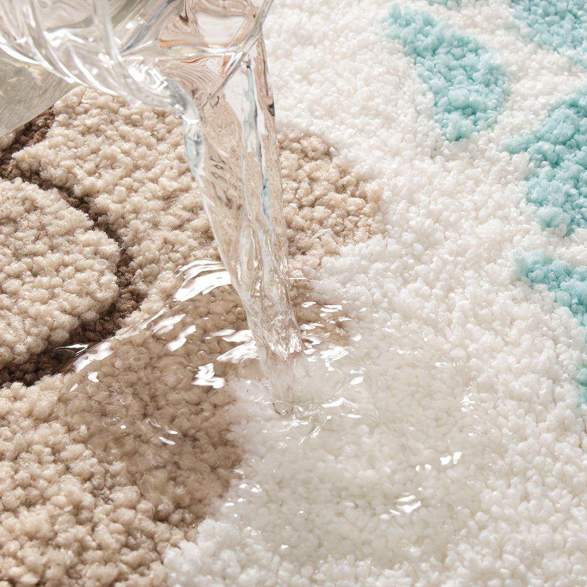 ShoreStep | Pluizige Ovale Badmat – Antislip en Waterabsorberend, Badkamermat met Strandschelpenpatroon
