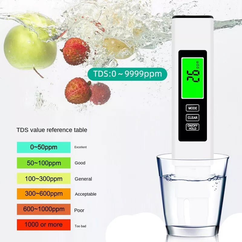 AquaScan | 4-in-1 digitale waterkwaliteitsmeter – TDS-, EC-, PPM- en temperatuurmeter