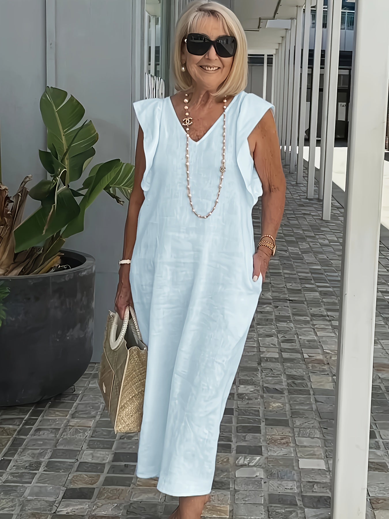 Ulyssa | Chique damesjurk voor dagelijks gebruik – Casual, elegante midi-jurk voor de zomer