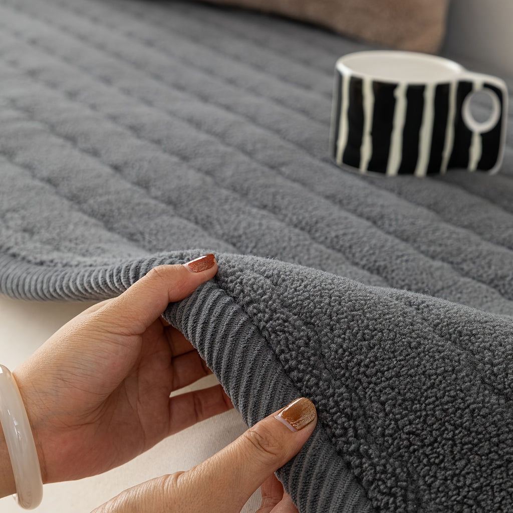 SnugWrap | Slipvaste Sofa Overtrek van Dik Pluche - Machinewasbaar, Huisdiervriendelijke Bankbeschermer voor de Woonkamer