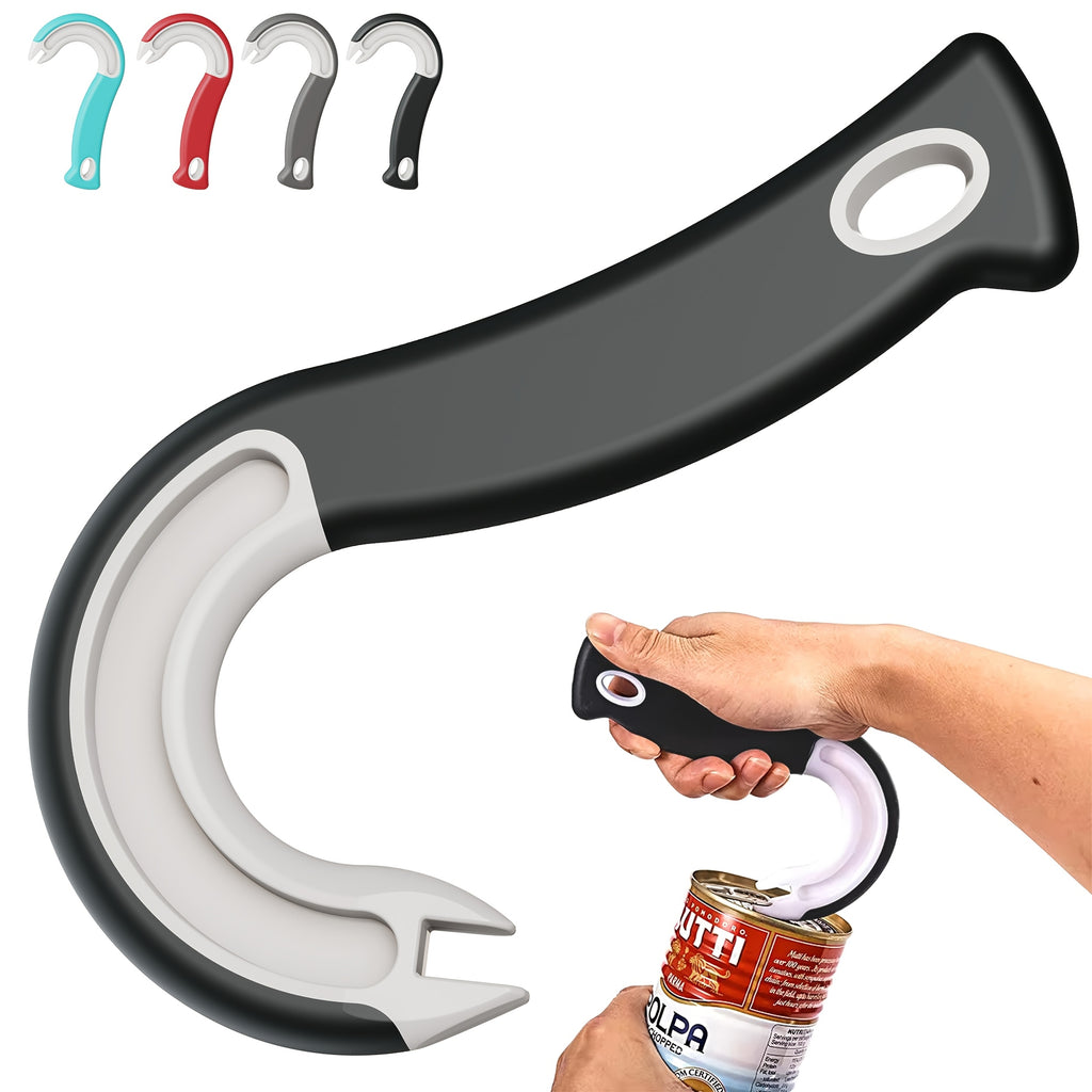 GripCan | Gemakkelijk vast te pakken blikopener met haak – Ergonomische duurzame handmatige blikopener