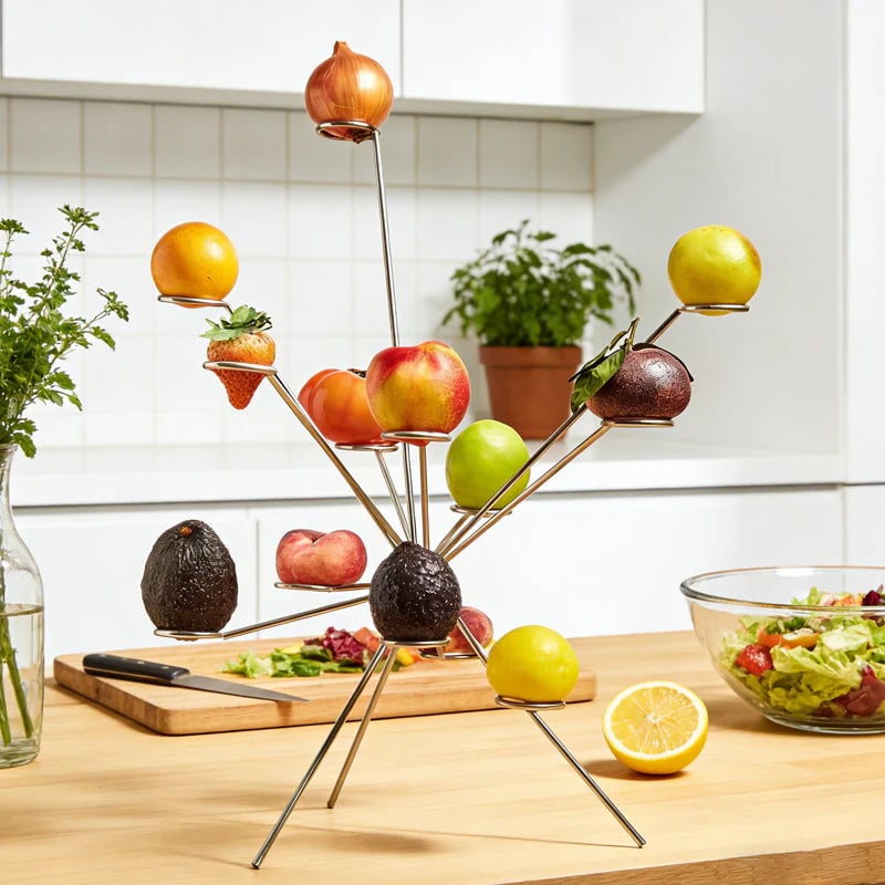 FruitBurst | Exploding Fruit Bowl – Handgemaakt metalen tafelstuk, zwevend fruitschaal