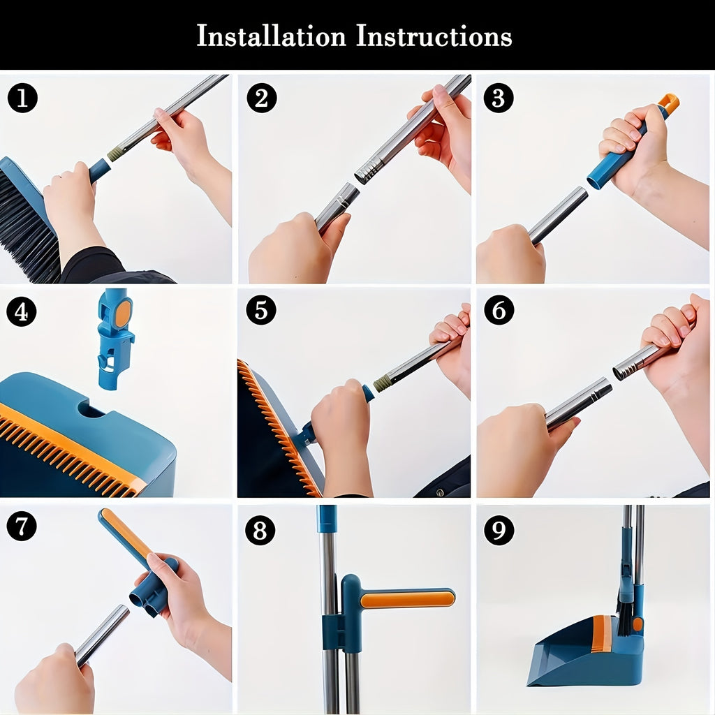 MagSweep | Magnetische, draaibare bezem en stoffer - 180° verstelbare lange steel voor thuis