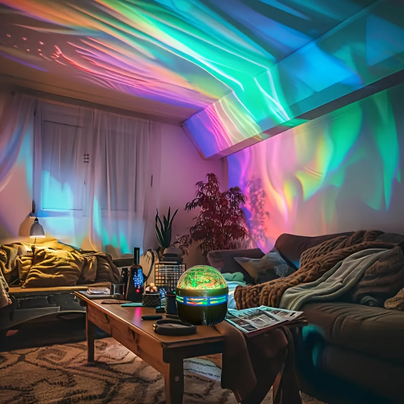 Celestia | Aurora LED Sfeerverlichting RGB Afstandsbediening – Sterrenhemel Projector voor Slaapkamer, Woondecoratie & Ontspanning
