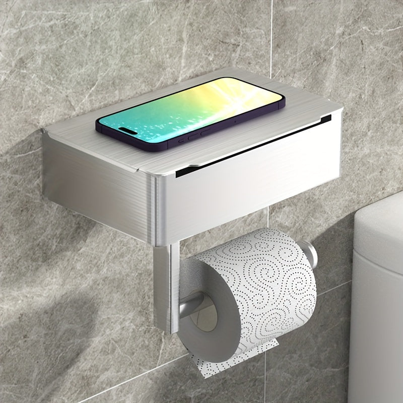 NeatHold | Moderne wandgemonteerde toiletrolhouder met opbergdoos voor doekjes en badkamerbenodigdheden