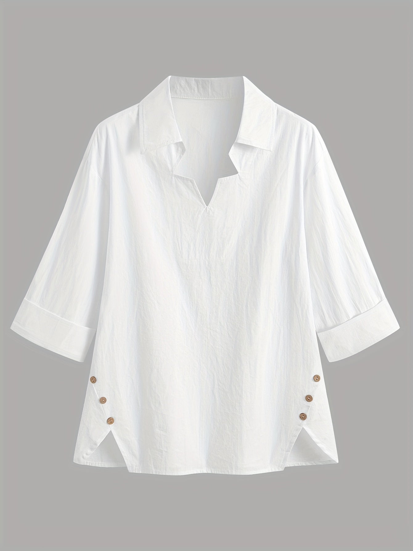 Sela | Ademende zomerblouse voor dames – Casual top met V-hals en losse pasvorm