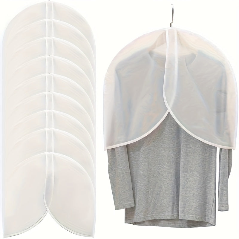 ProtecWear | 10 stuks witte PVC-kledinghoezen – Ademende, doorschijnende stofhoezen voor jassen en pakken