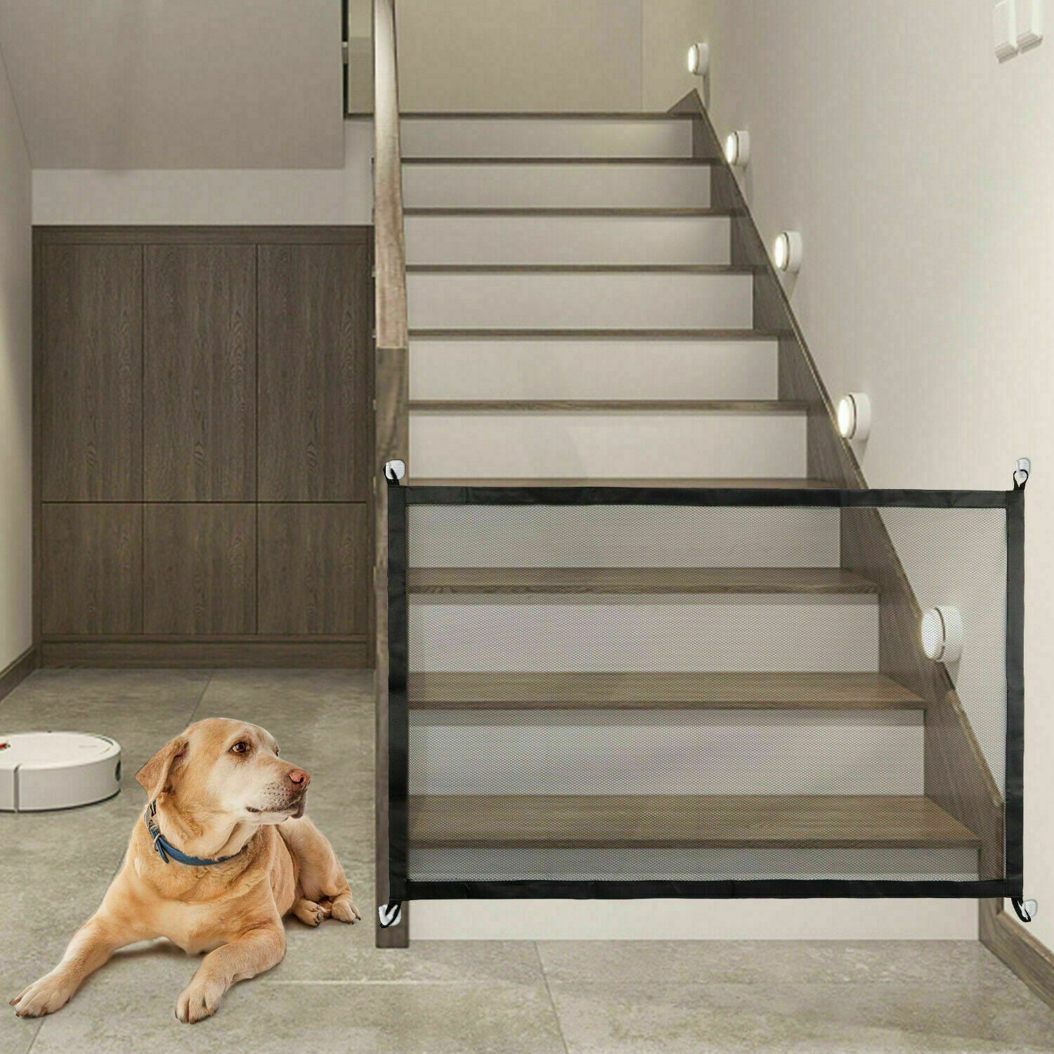PetGuard | Draagbaar veiligheidshek voor honden, katten en baby's – Gaashek voor trappen en deuren