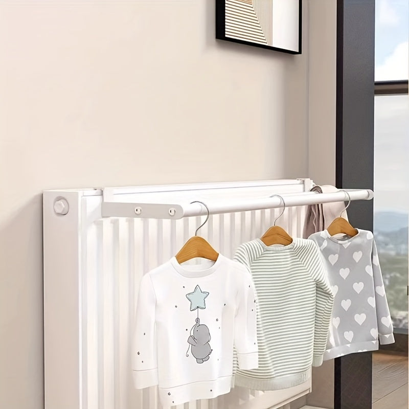 Hangerra | Metalen Radiator Droogrek met 2 Stangen voor Kleding, Sokken, Schoenen & Kleding