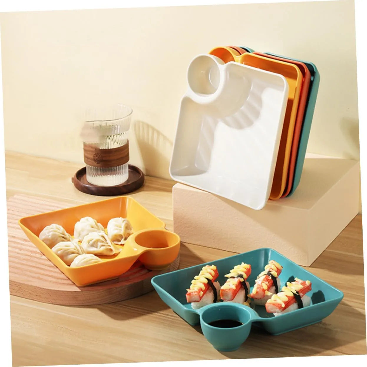 SmartServe | Dipschaal met geïntegreerd sauscompartiment – Serveerschaal voor chips & dip