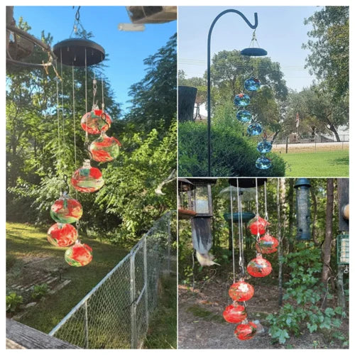ChimeNectar | Windgong Kolibrie Voeder – Hangende Tuinvogelvoeder met Nectar Dispenser