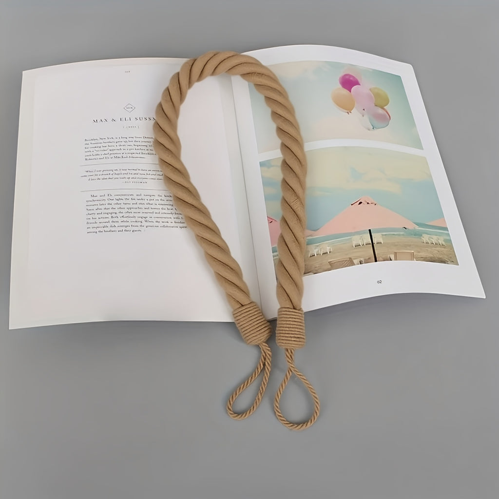 DoorKnot | Retro touw deurstopper – robuuste stoffen deurwig, rustieke deurhouder zonder boren