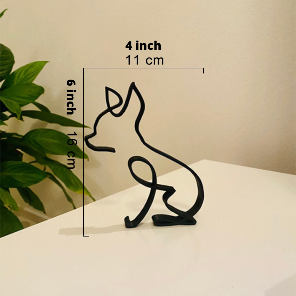 Petrix | IJzeren hond- en kattensculpturen – Decoratieve metalen dierenbeeldjes voor huis en tuin