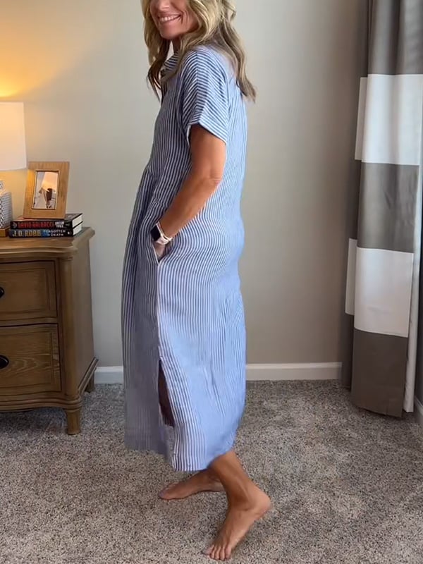Zinae | Dames jurk met knoopsluiting en reverskraag – elegante casual overhemdjurk
