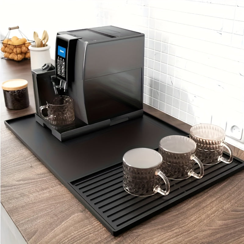 BrewPad | 2-in-1 siliconen koffiemat met verhoogde randen - hittebestendige antislip koffiebarbeschermer