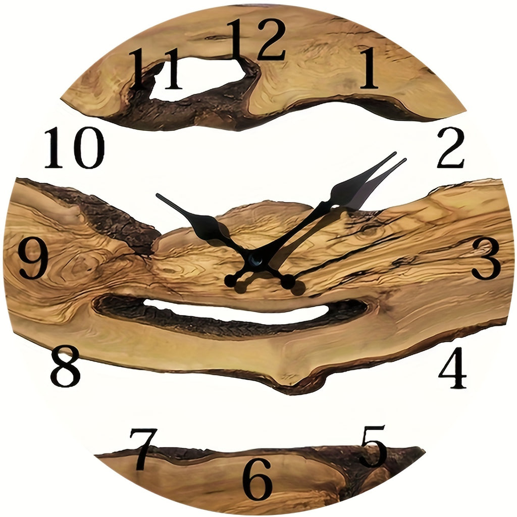 ClockCraft | Creatieve 12-inch acryl houtnerf wandklok - ontwerp zonder frame
